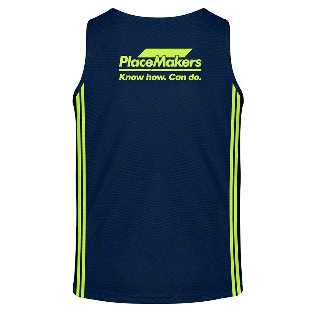 PM Safety DriFit Hi Vis Singlet - Navy/Yellow 2026